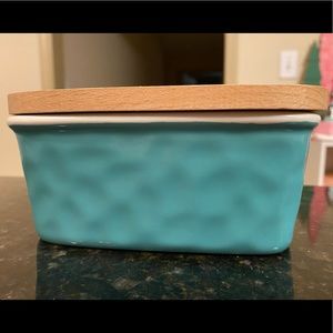 Krokori Casserole Butter Dish Treasure Box, 16 ounces with wooden lid